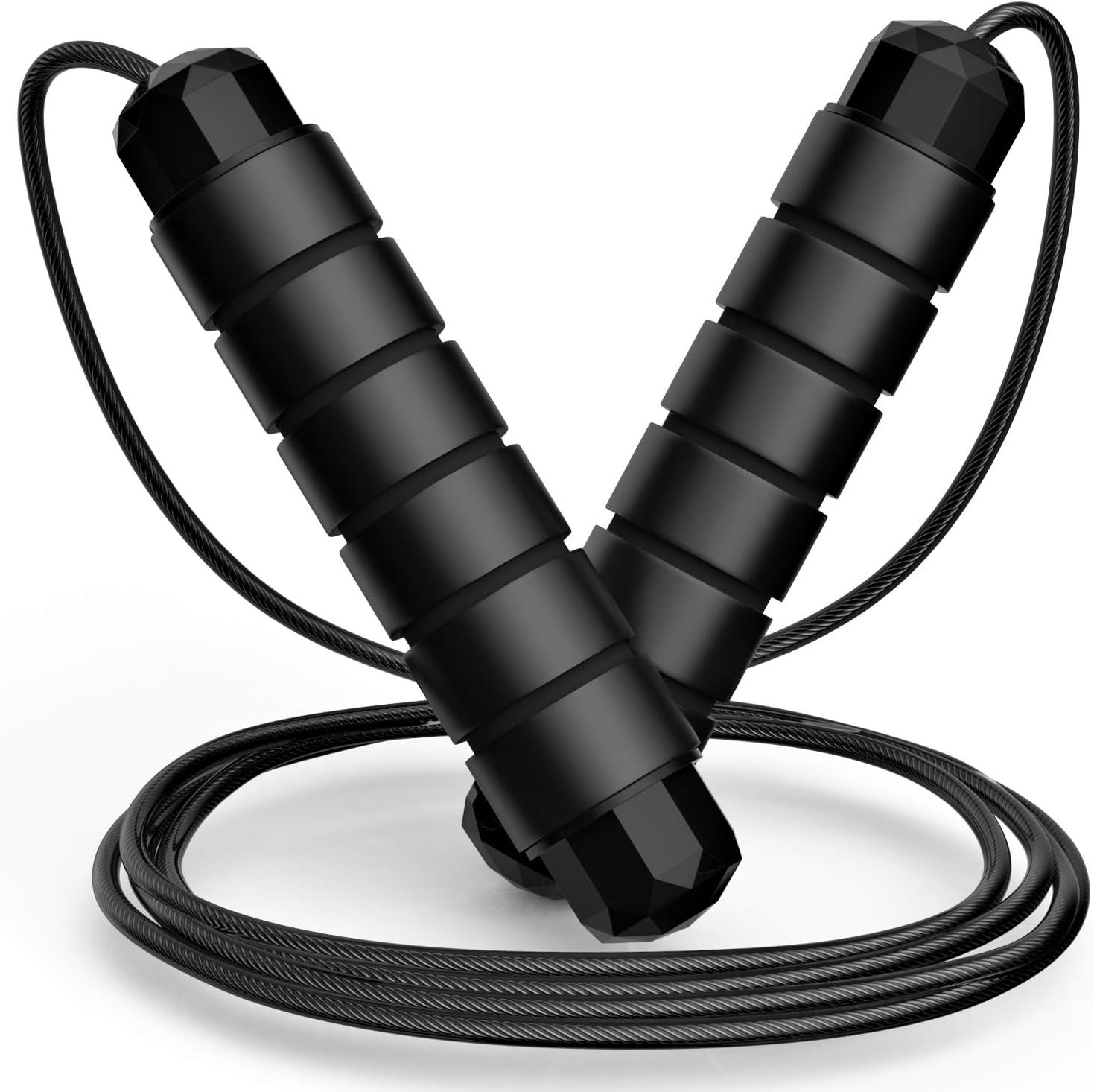 Jump Rope, Tangle-Free Rapid Speed Jumping Rope Cable with Ball Bearings for Women, Men, and Kids